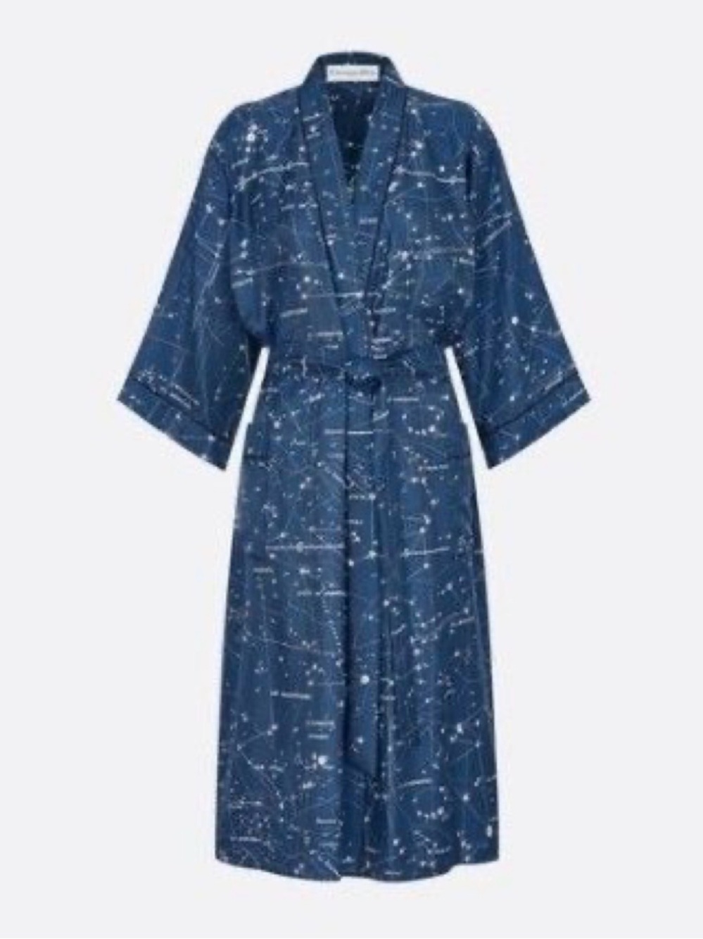 Christian Dior Zodiac Blue Constellation Silk Robe